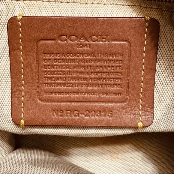 Coach Rogue 36 dark blue whipstitch double handles - Picture 7 of 16